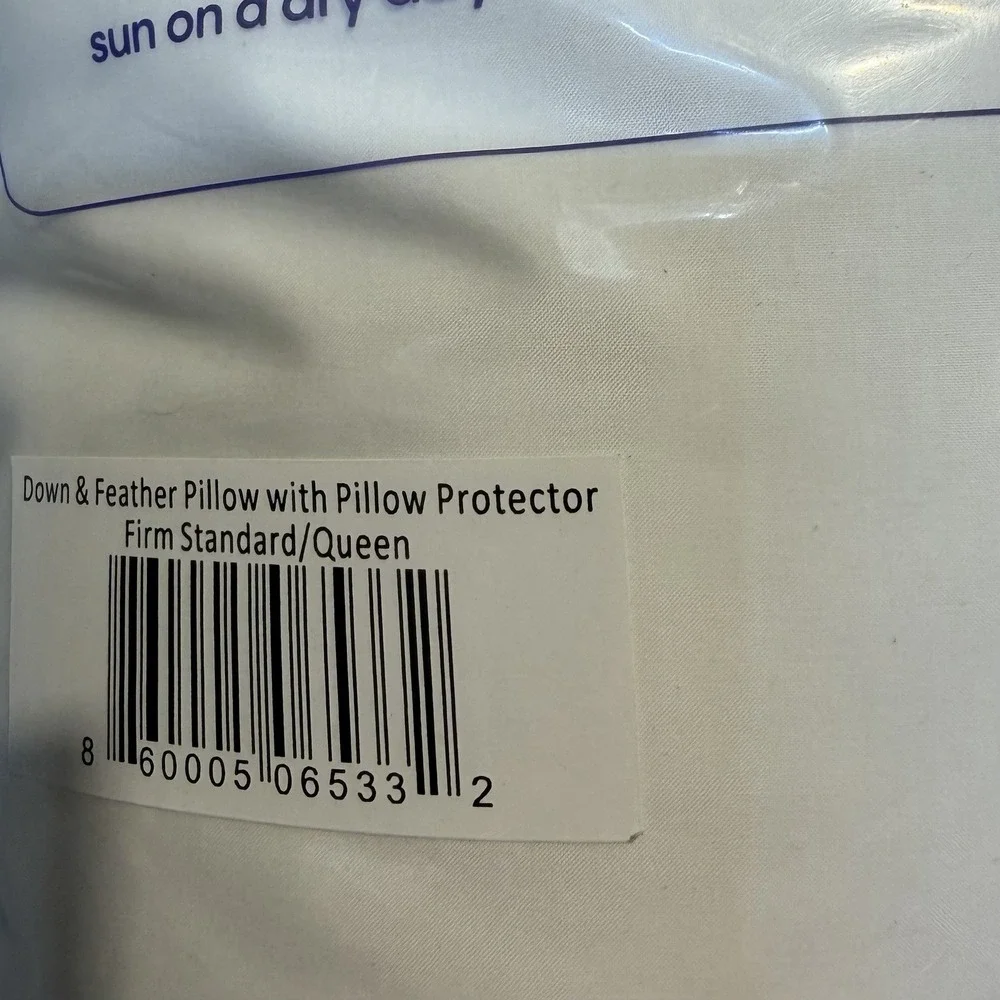 Fluff Co 2 PACK Down & Feather PILLOW FIRM & STANDARD SIZE BRAND NEW IN BAG!